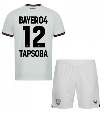 Bayer Leverkusen Edmond Tapsoba #12 Segunda Equipación Niños 2023-24 Manga Corta (+ Pantalones cortos)